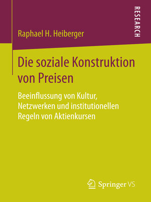 cover image of Die soziale Konstruktion von Preisen
